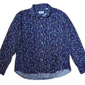 XXL 100% Cotton Corderoy Floral Button Up Shirt Dainty Southern Pines